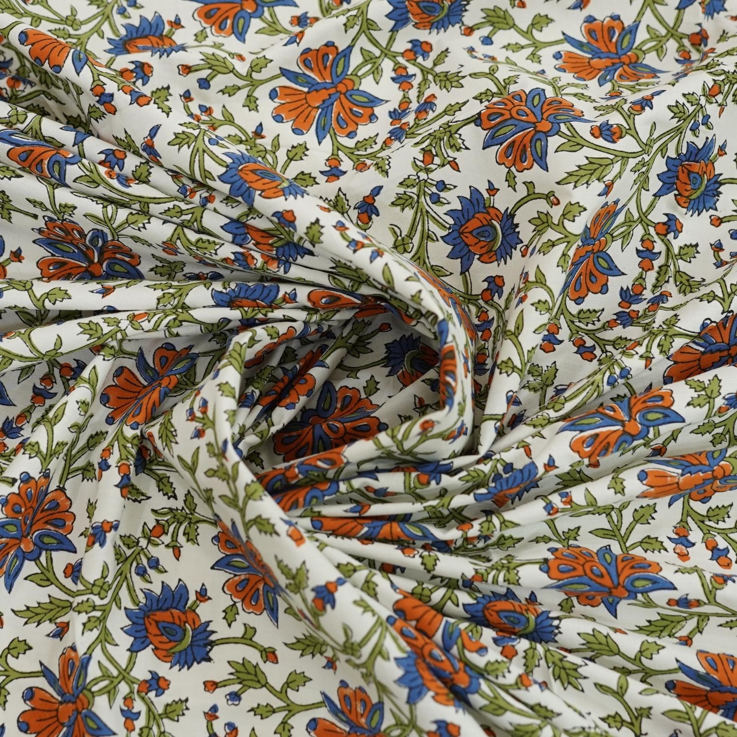 Crafted with care, this floral cotton bedsheet and pillow set features authentic hand block prints. Every piece reflects the spirit of bohemian decor with earthy tones, perfect for elevating your bedroom into a serene, artistic space.