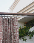 HandBlocked Linen Blackout Curtains - Elegant White Cotton Panels for Indian Home Decor - Manikarnika