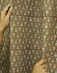Linen Block Print Curtains - Minimalist Indian Window Treatments - Tulsi Buti