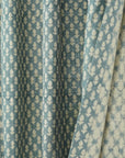 Linen Block Print Room Curtains - Bohemian Indian Decor For Windows Valance - Hariyali