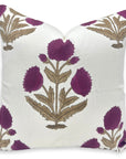 Thick cotton white pillow cover for sofa, couch, or bed - Badshah - Fabdivine