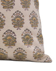 Designer Hand Block Printed Duck Canvas Cotton Throw Pillow Cover - BHEESHMA - Fabdivine