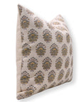 Designer Hand Block Printed Duck Canvas Cotton Throw Pillow Cover - BHEESHMA - Fabdivine