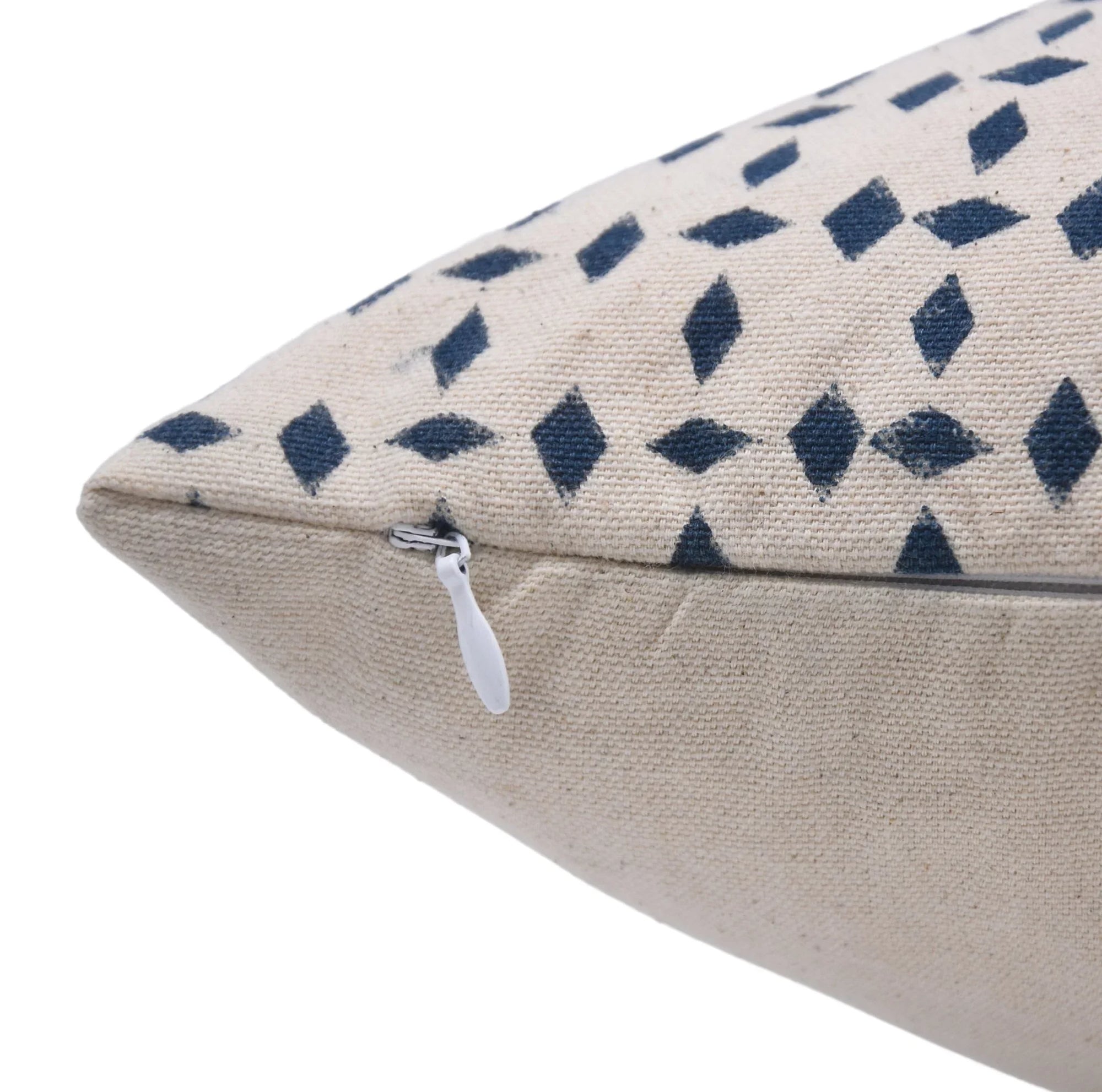 Throw Pillow Cover –Designer Collection of Hand Block Print Duck Canvas Cotton- DIAMOND - Fabdivine