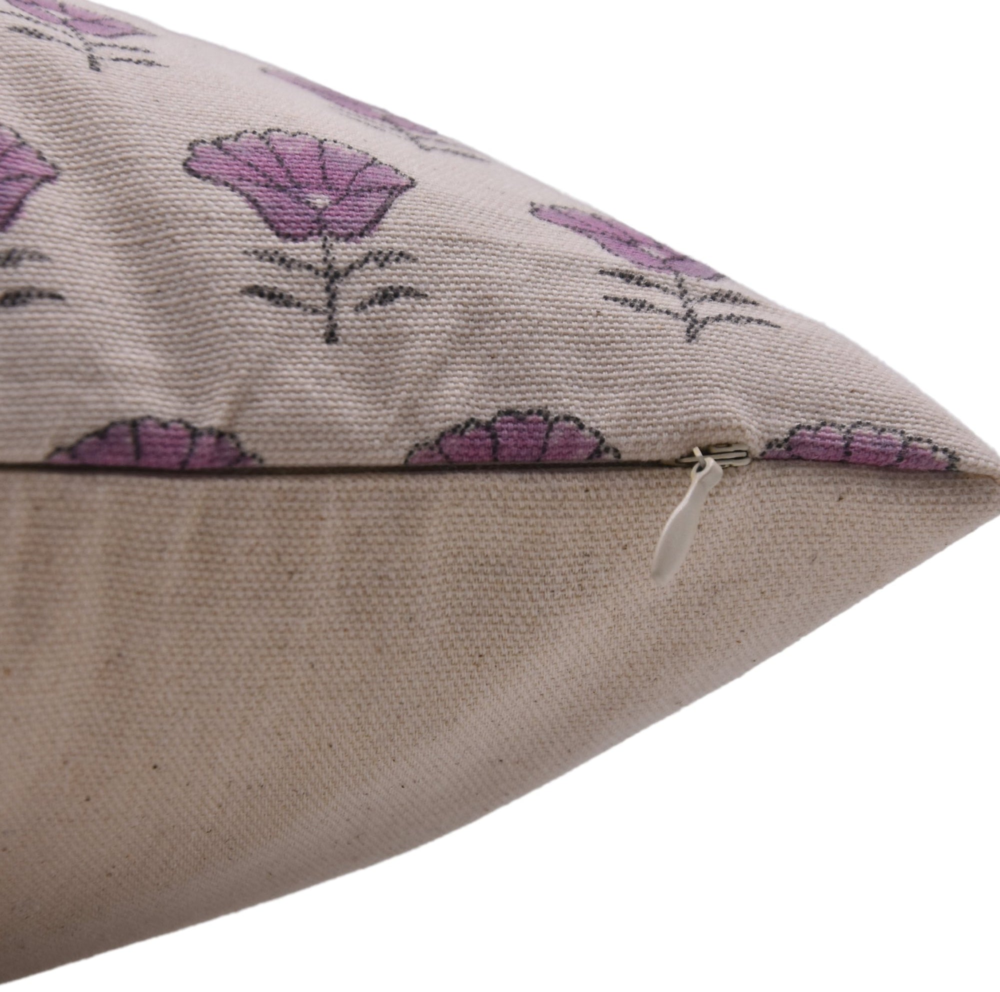 Block print Pillow cover for sofa, couch or bed- duck canvas cotton- KOHINOOR - Fabdivine