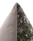 Pure Linen block print designer boho pillow/cushion cover - MAHALAKSHMI - Fabdivine