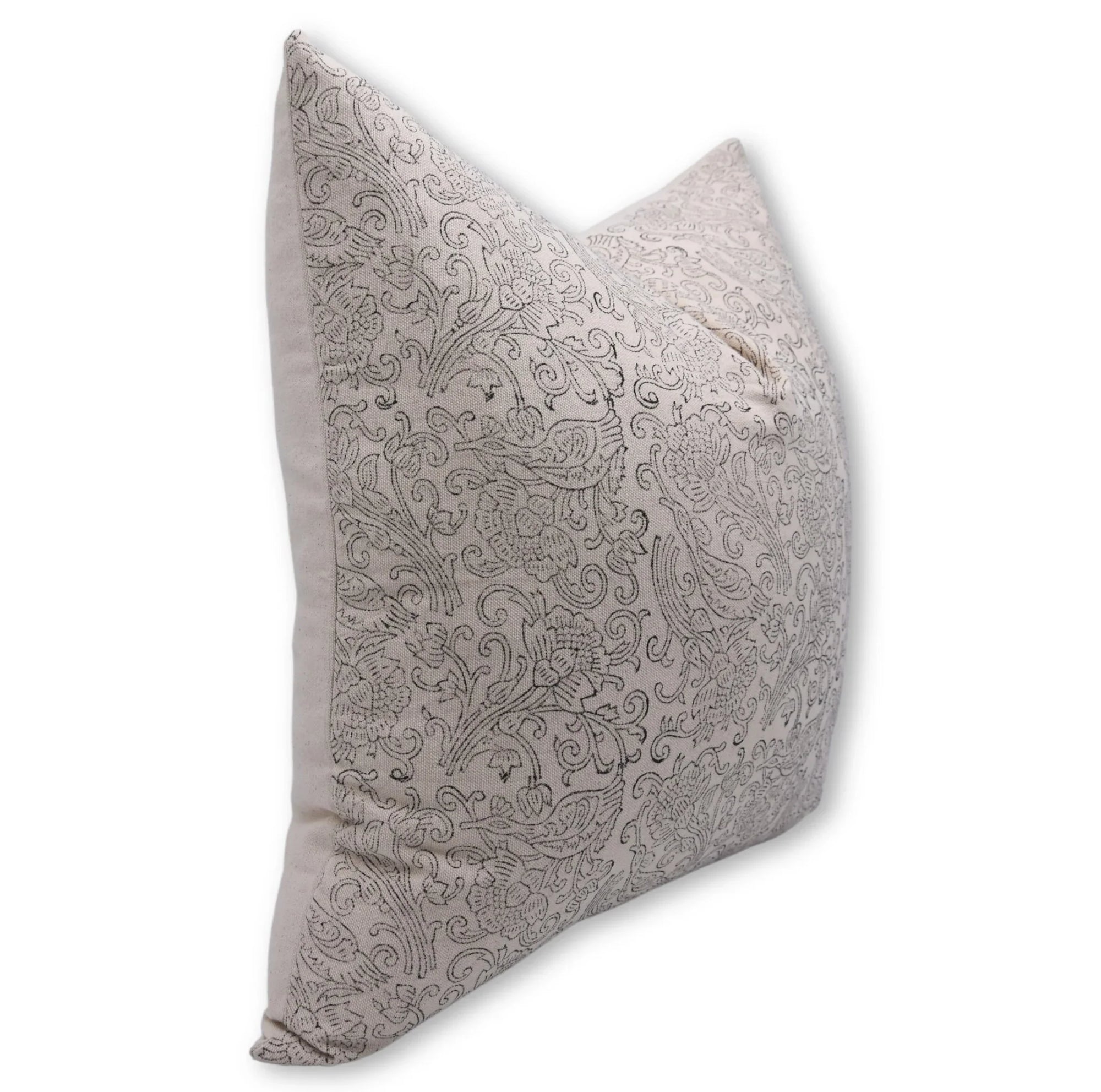 Throw Pillow Cover –Designer Collection of Hand Block Print Duck Canvas Cotton- SANGANERI JAAL - Fabdivine
