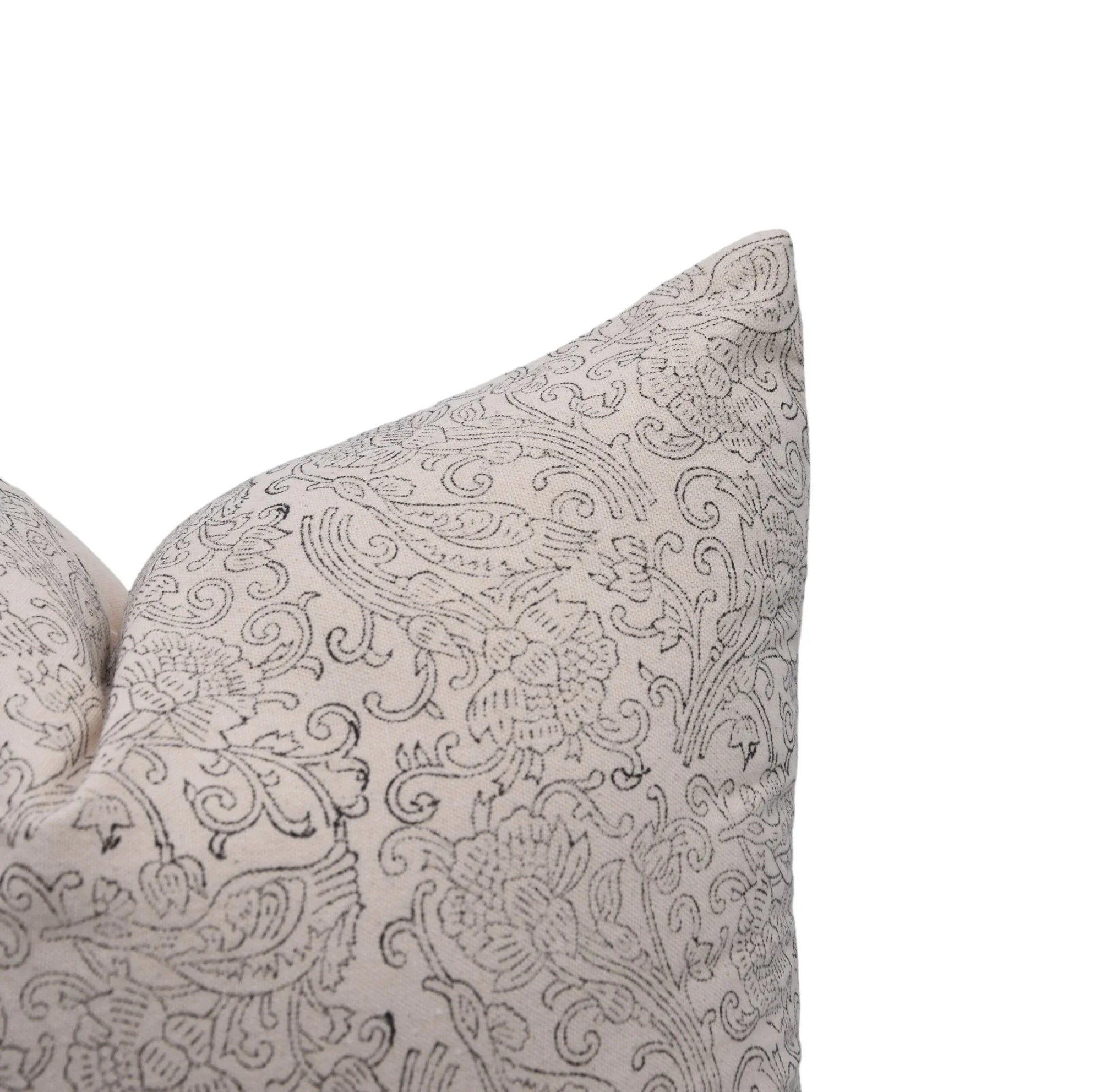 Throw Pillow Cover –Designer Collection of Hand Block Print Duck Canvas Cotton- SANGANERI JAAL - Fabdivine