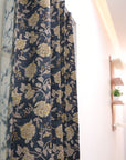 Block Print Floral Curtain: RAMESHWARAM - Fabdivine