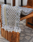 BLOCK PRINT HANDWOVEN THROW - ALIA - Fabdivine