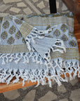 BLOCK PRINT HANDWOVEN THROW - BETEL LEAF - Fabdivine
