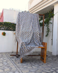 BLOCK PRINT HANDWOVEN THROW - DEEPIKA - Fabdivine