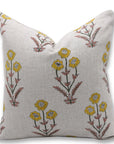 Block print Thick Linen throw pillow cover- AMITABH - Fabdivine
