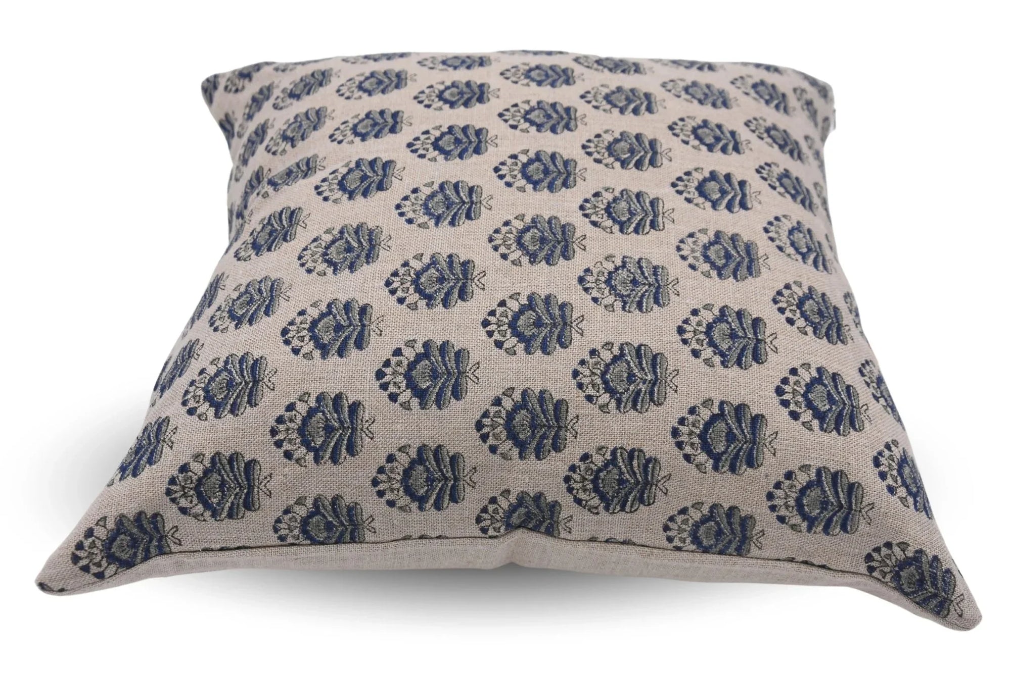 Block print Heavy Linen Pillow Cover - BHEESHMA - Fabdivine