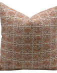 Block print Heavy Linen Pillow Cover - BIJHNI RUST - Fabdivine