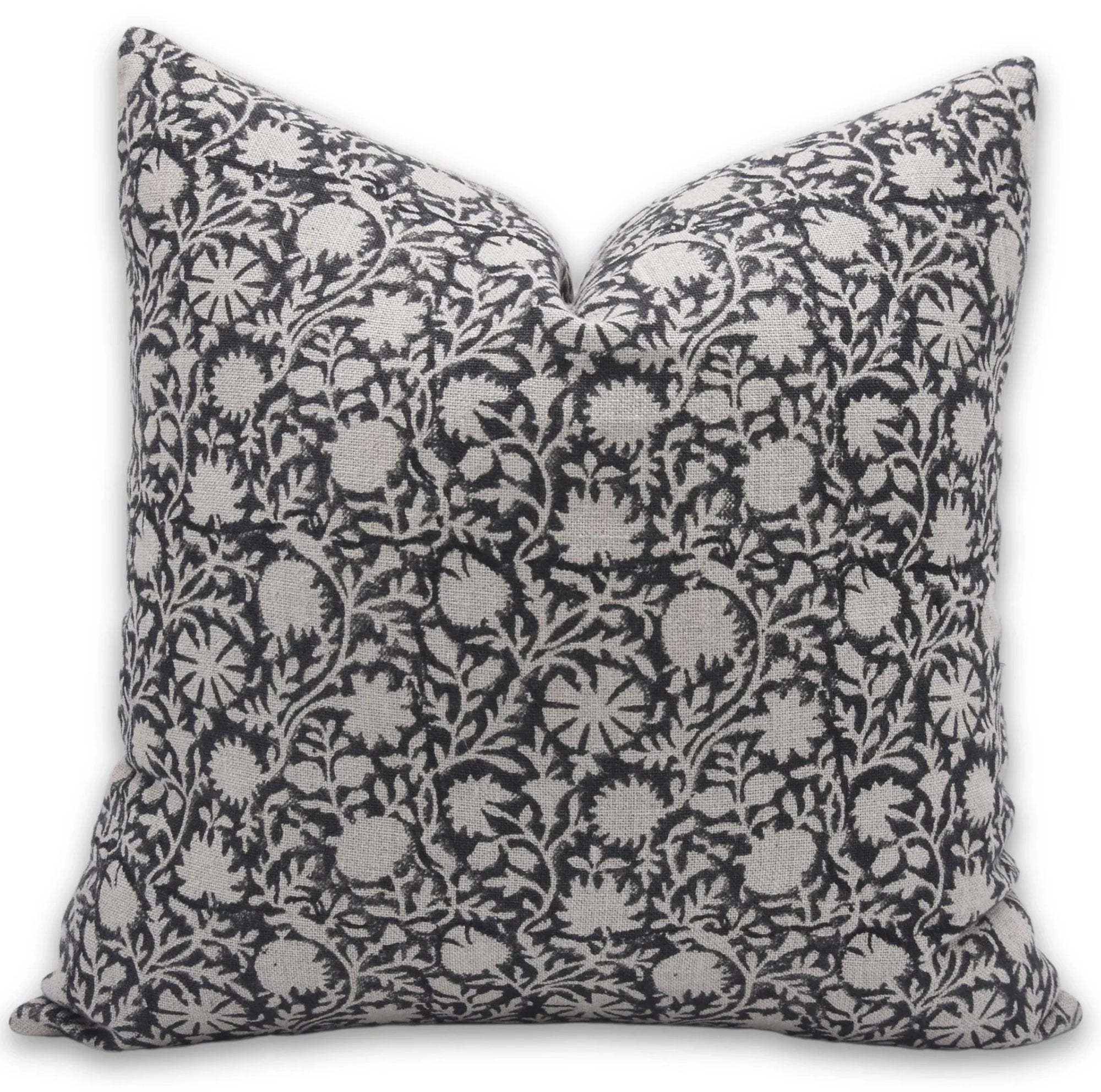 Throw Pillow Cover –Designer Collection of Hand Block Print Thick Linen- CHAKRI - Fabdivine