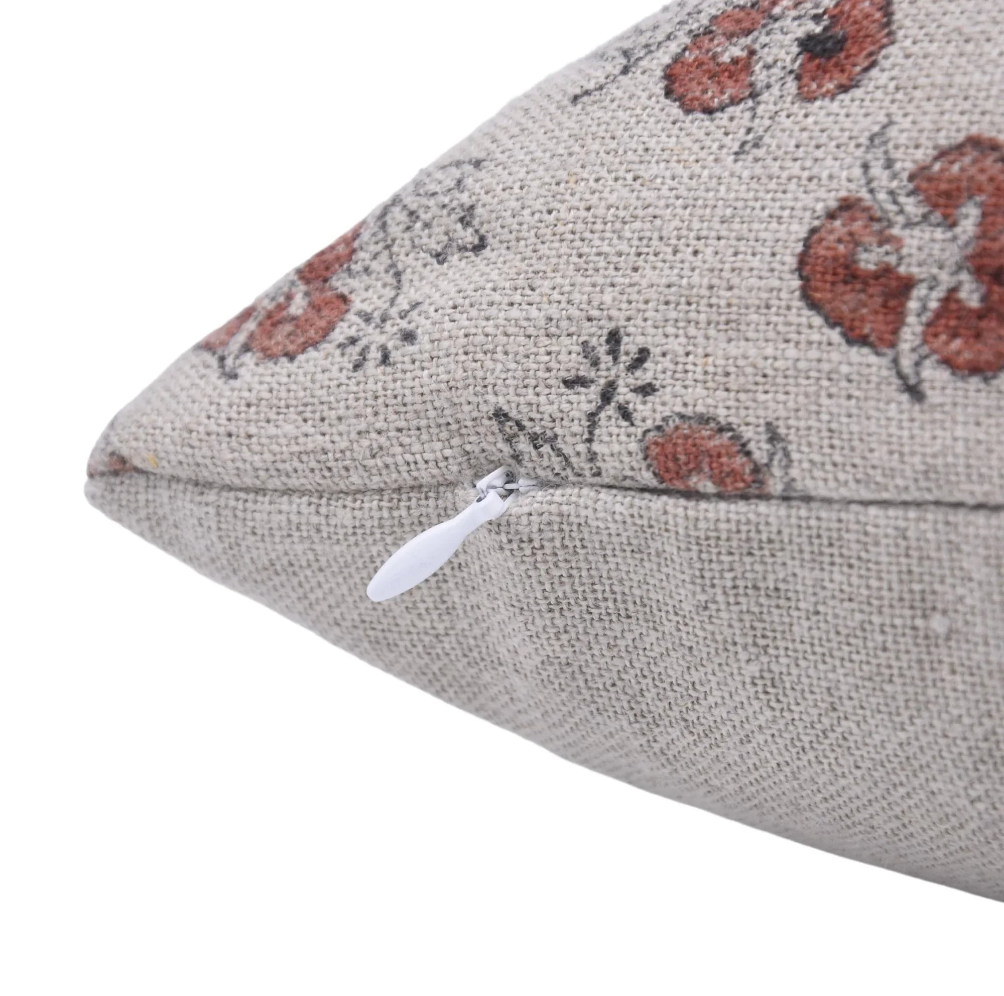Thick Linen block print designer boho pillow/cushion cover- CHITRANJAN - Fabdivine