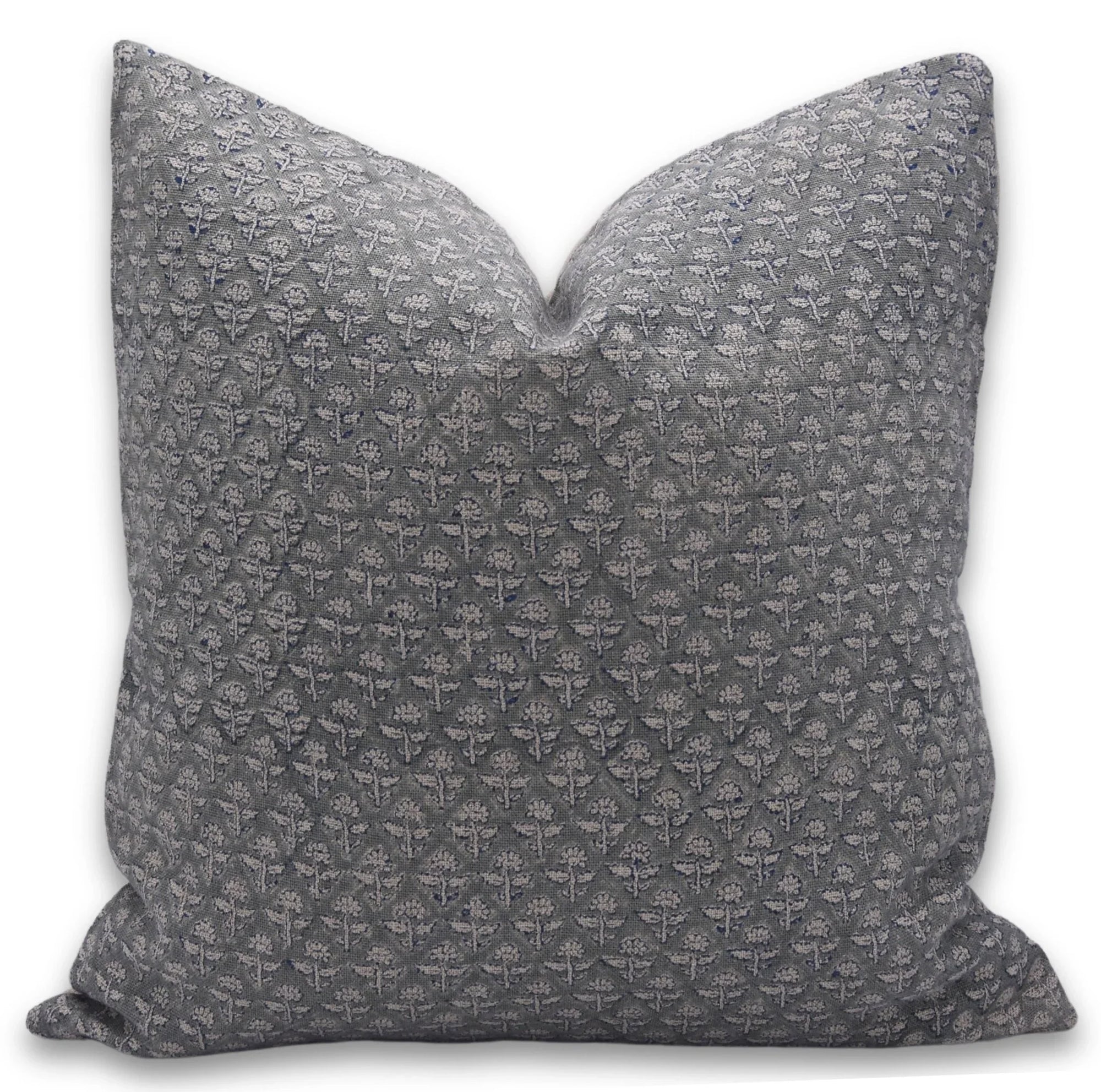 Hand Block Print thick linen designer pillow cover- GUL MOHAR - Fabdivine