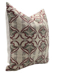 Think Linen block print designer boho pillow/cushion cover- HRIDYAVAN - Fabdivine