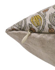 Thick linen boho pillow cover with block print design - KER SANGRI - Fabdivine