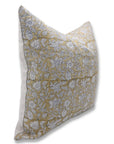 Throw Pillow Cover –Designer Collection of Hand Block Print Heavy Linen- MANIKARNIKA - Fabdivine