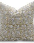 Throw Pillow Cover –Designer Collection of Hand Block Print Heavy Linen- MANIKARNIKA - Fabdivine