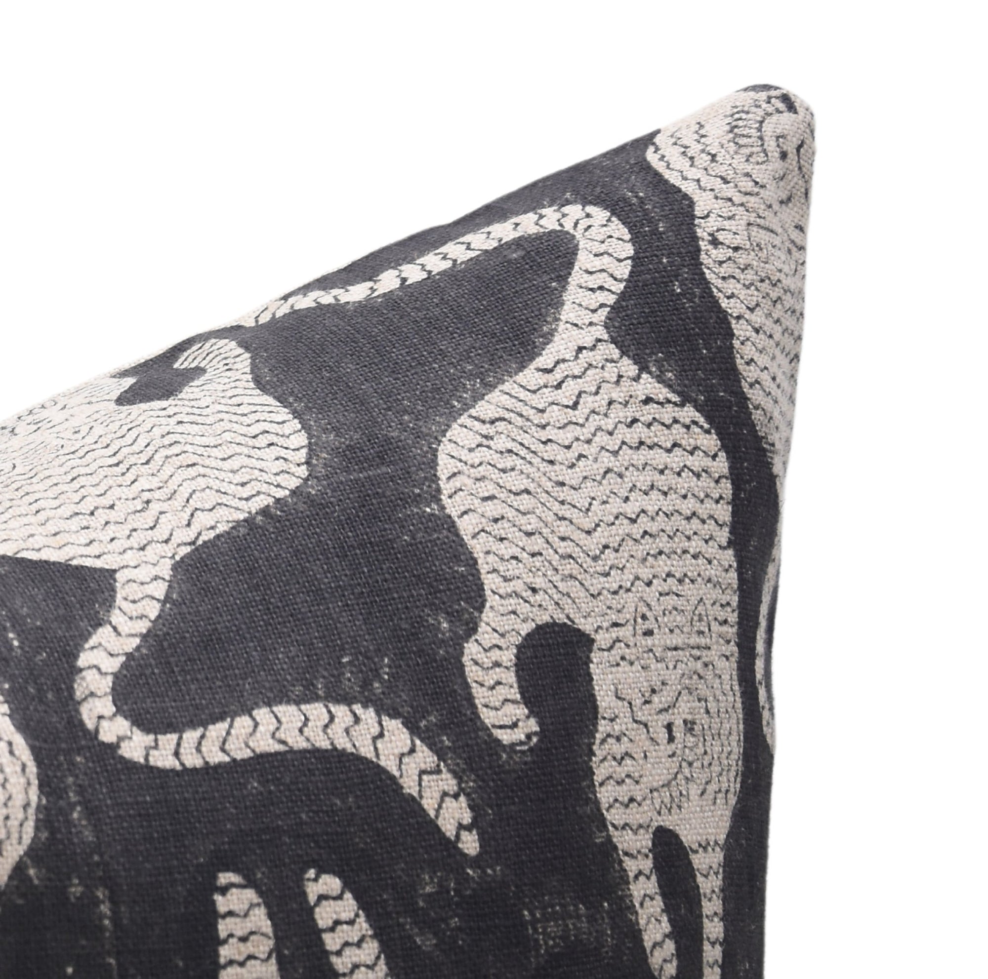Hand Block Print linen pillow cover - MUSHAK - Fabdivine