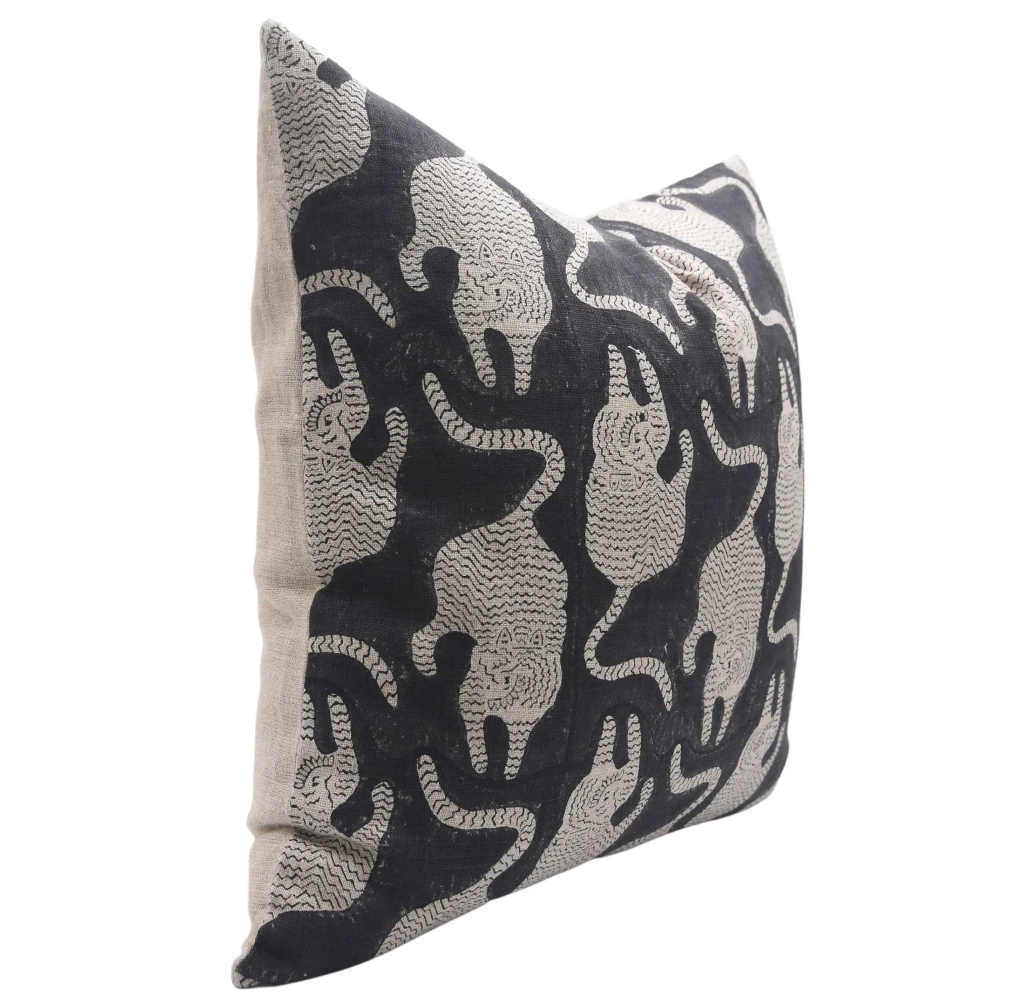 Hand Block Print linen pillow cover - MUSHAK - Fabdivine