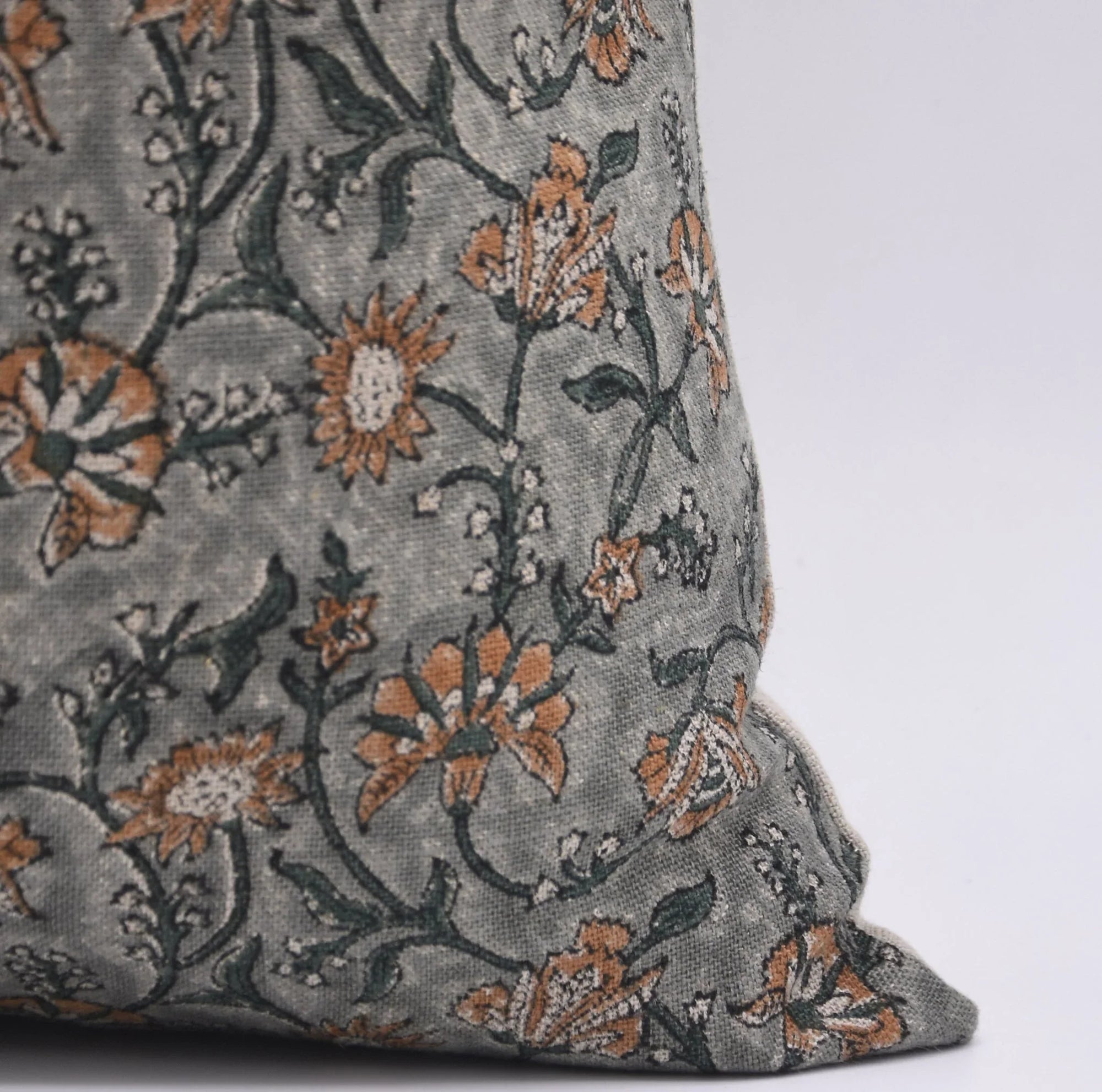 Square/Lumber block print pillow cover- Thick/Heavy Linen- NAAYAB - Fabdivine