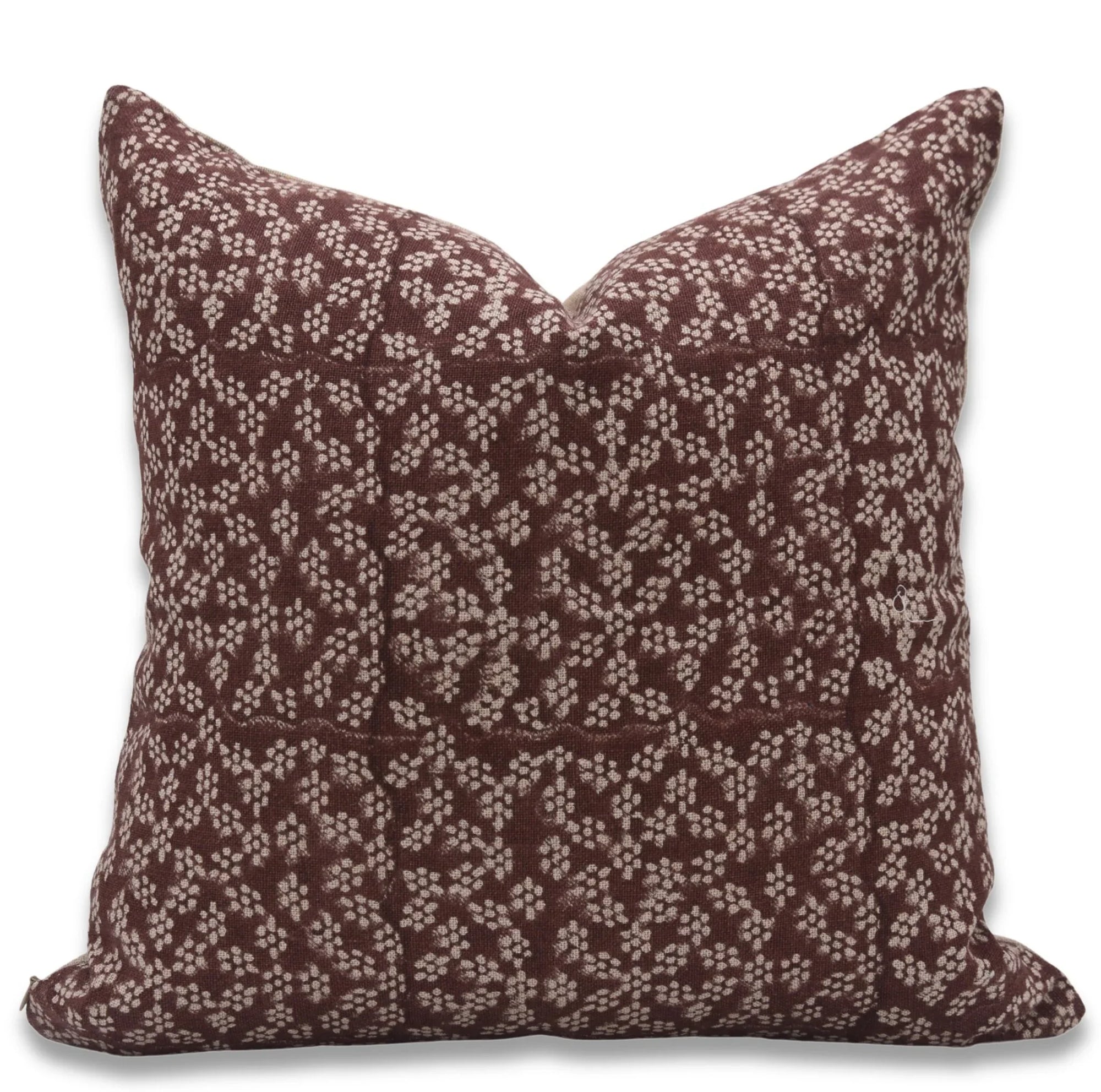 Block print Pillow cover for sofa, couch or bed- thick linen- OLA VRISHTI - Fabdivine
