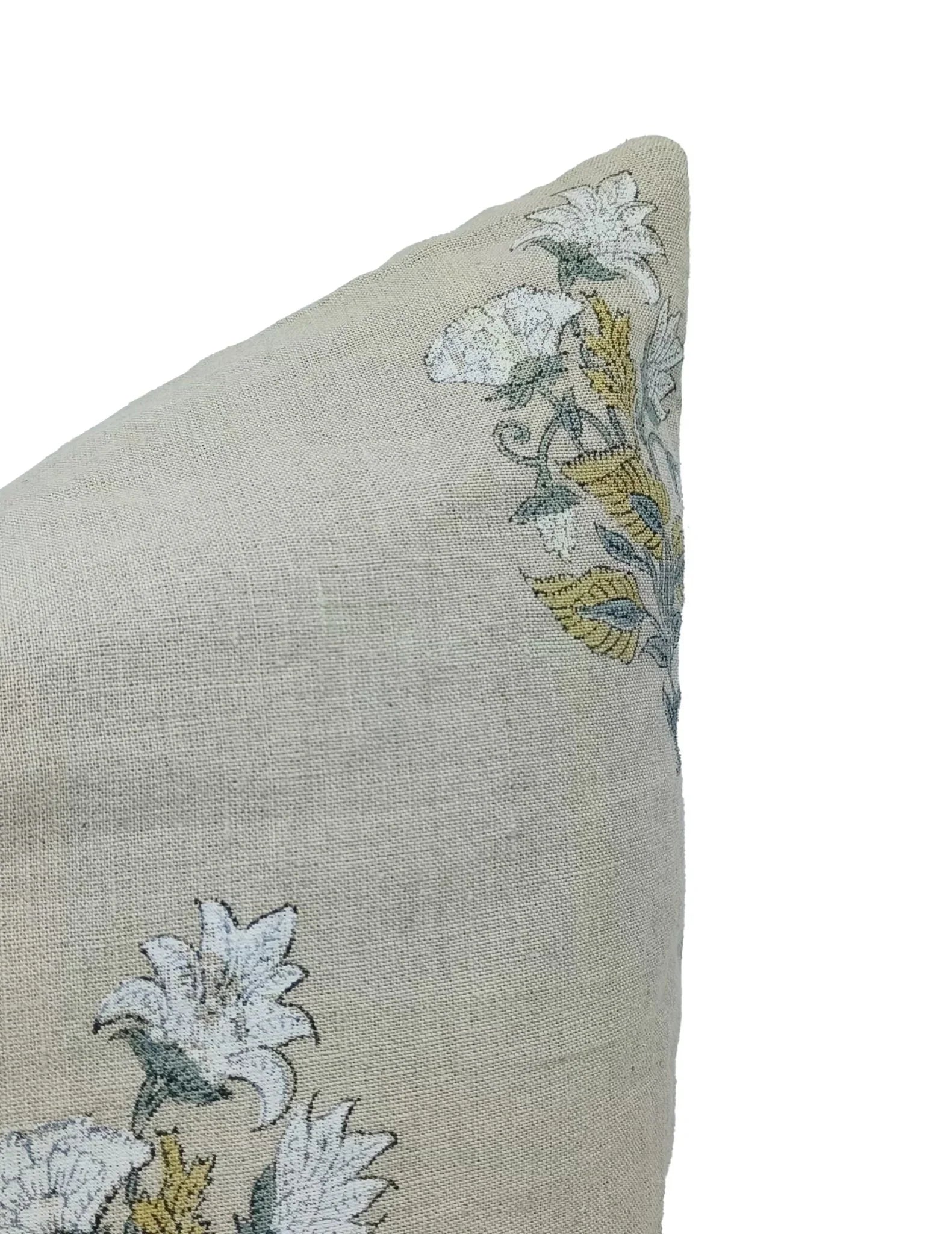 Block print Pillow cover for sofa, couch or bed- Pure Linen- ABHISHEK - Fabdivine