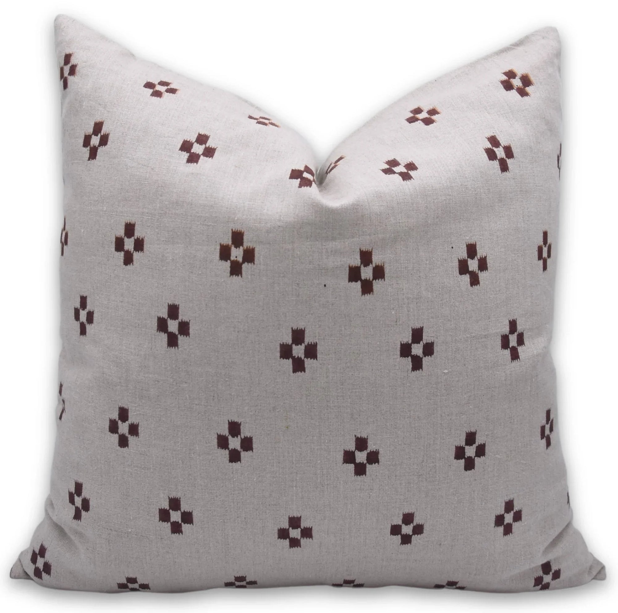Square/Lumber block print pillow cover- pure linen- BARFI - Fabdivine