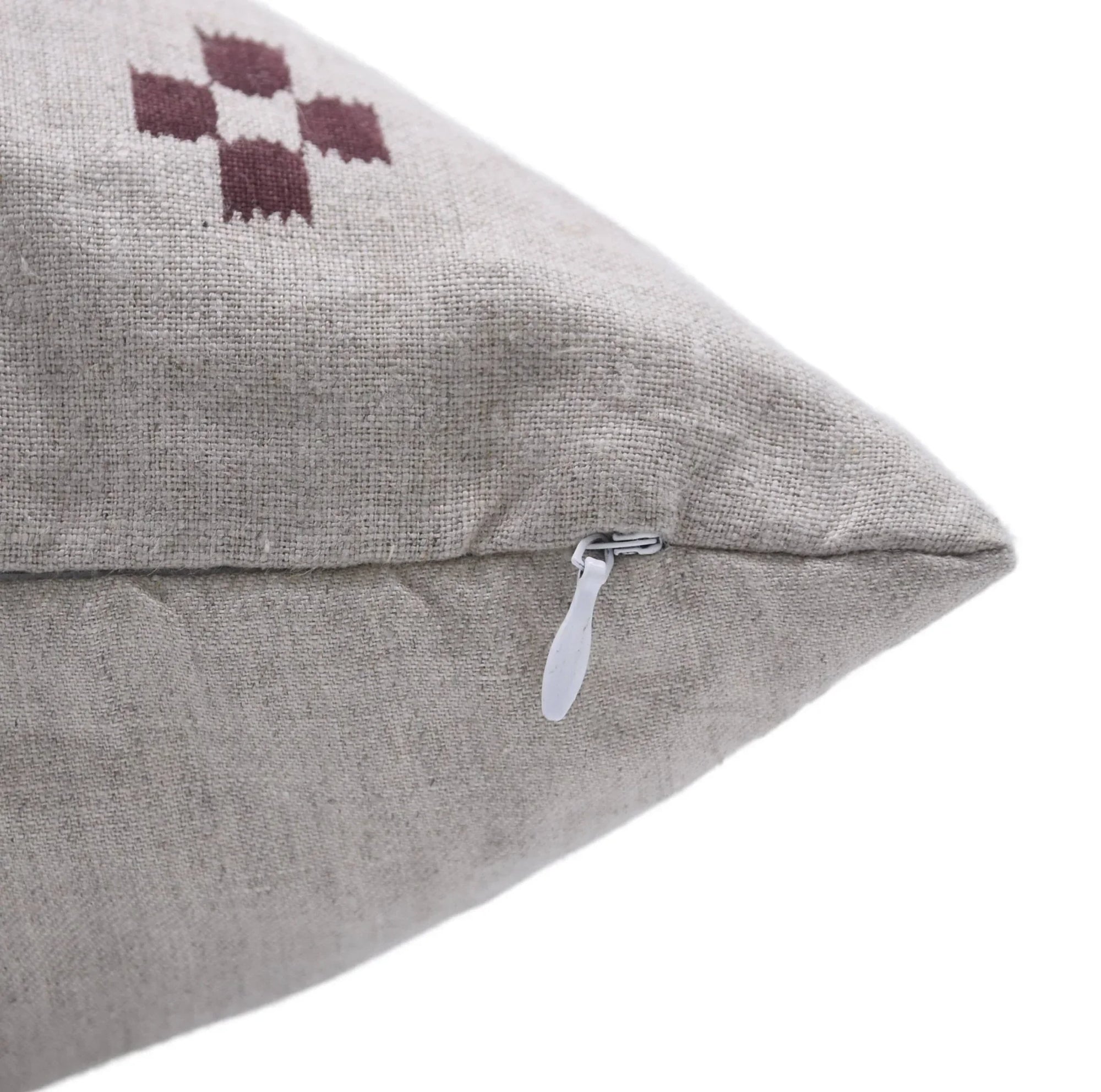 Square/Lumber block print pillow cover- pure linen- BARFI - Fabdivine