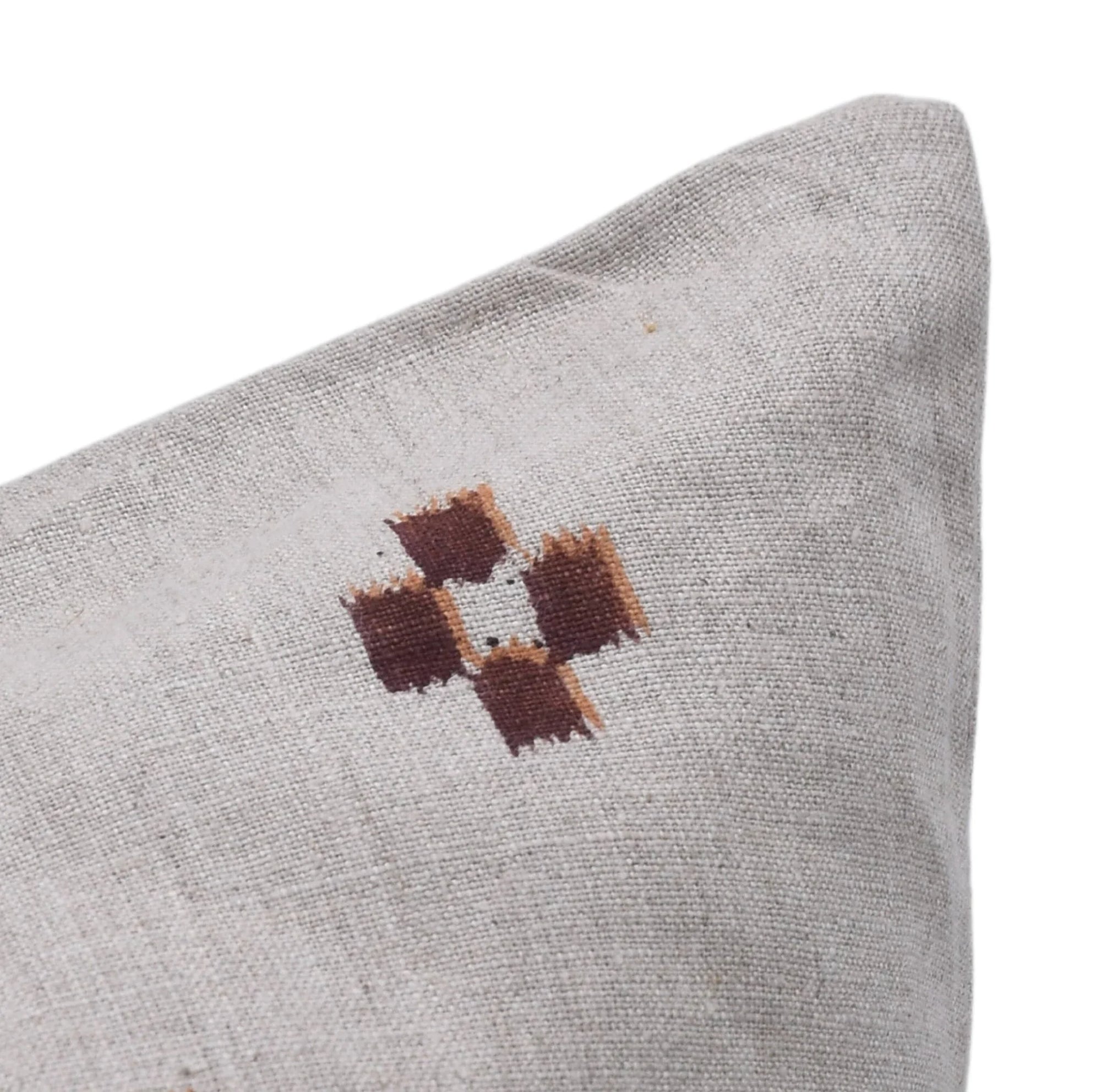 Square/Lumber block print pillow cover- pure linen- BARFI - Fabdivine