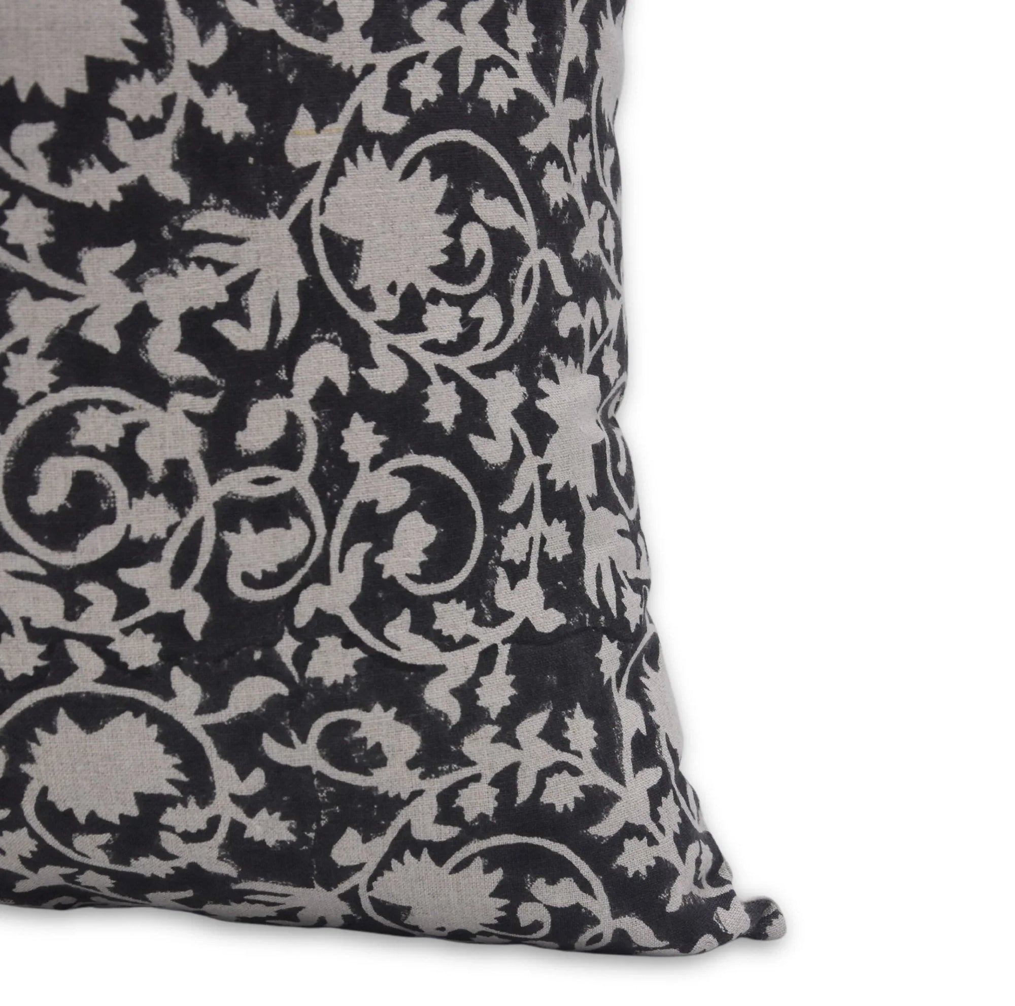 Pure Linen block print designer boho pillow/cushion cover- DEVDAS - Fabdivine