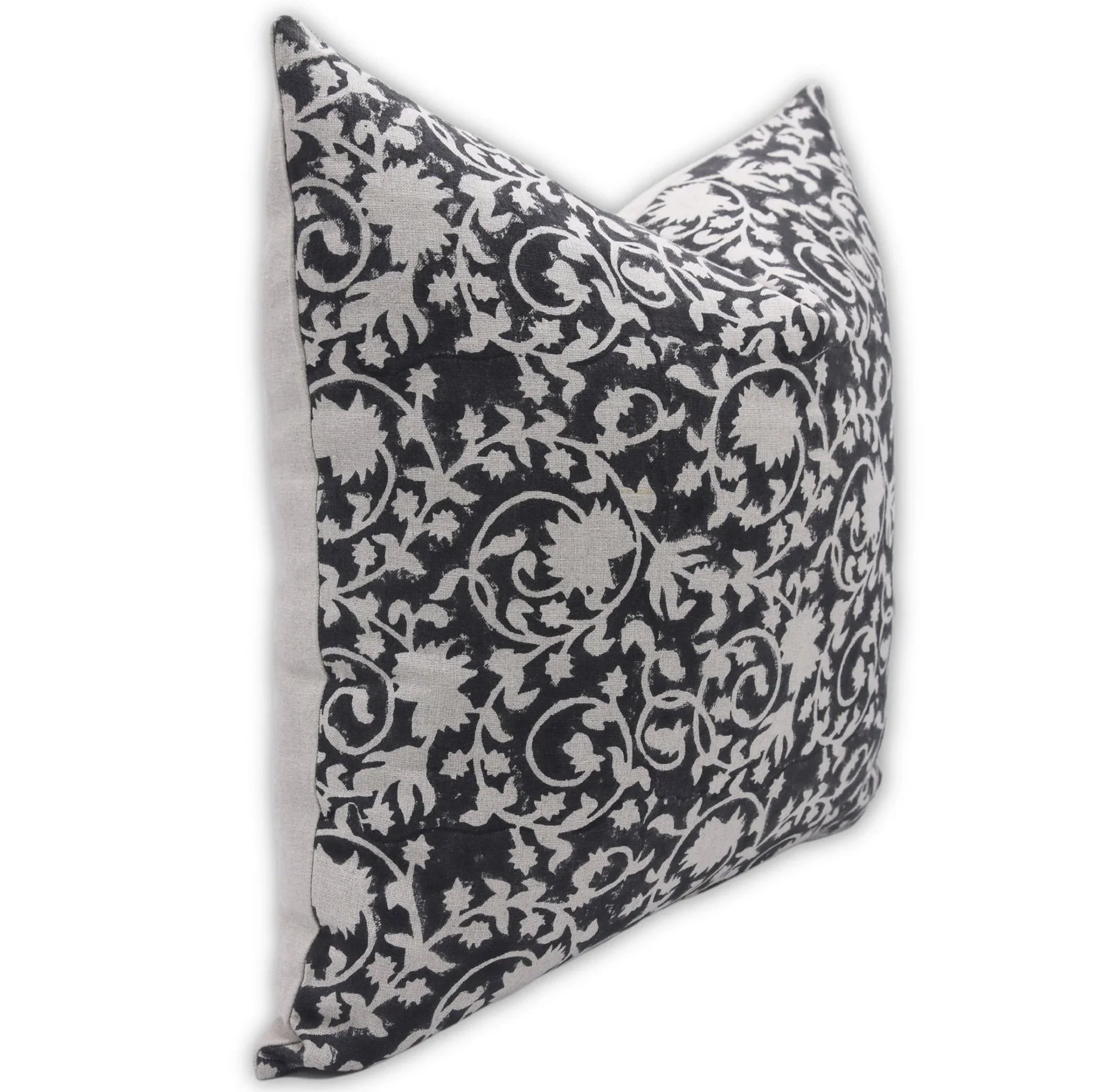 Pure Linen block print designer boho pillow/cushion cover- DEVDAS - Fabdivine