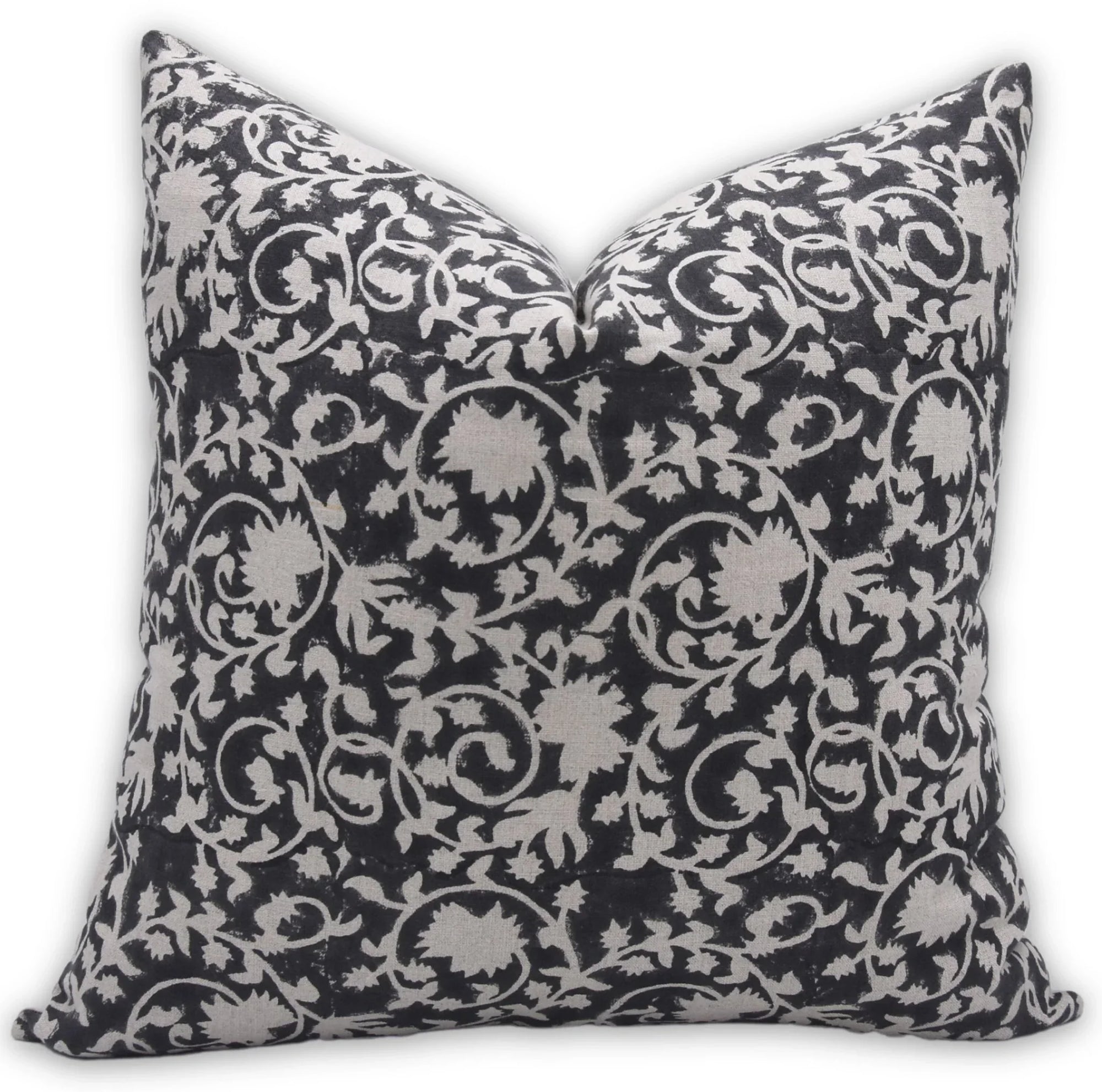 Pure Linen block print designer boho pillow/cushion cover- DEVDAS - Fabdivine