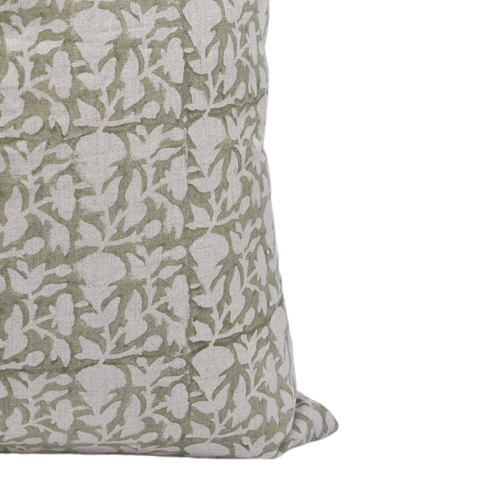 Block print pure linen throw pillow cover- MIDNIGHT - Fabdivine
