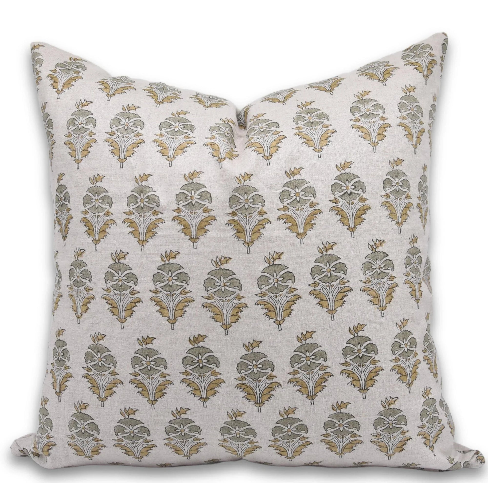 Block print Pillow cover for sofa, couch or bed- Pure Linen - MOR MUKUT - Fabdivine