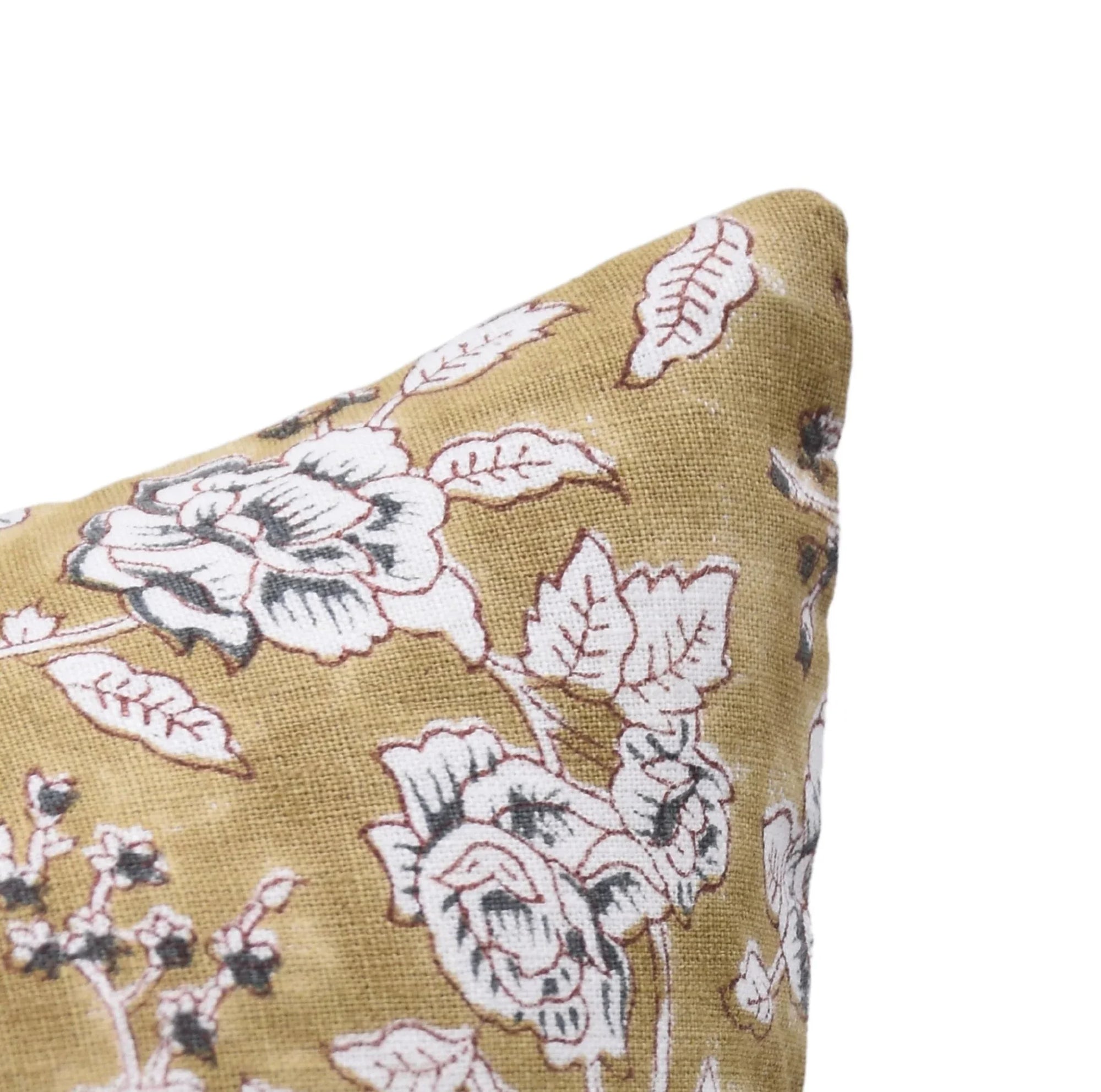 Block print Pillow cover for sofa, couch or bed- pure linen- RAMESHWARM - Fabdivine