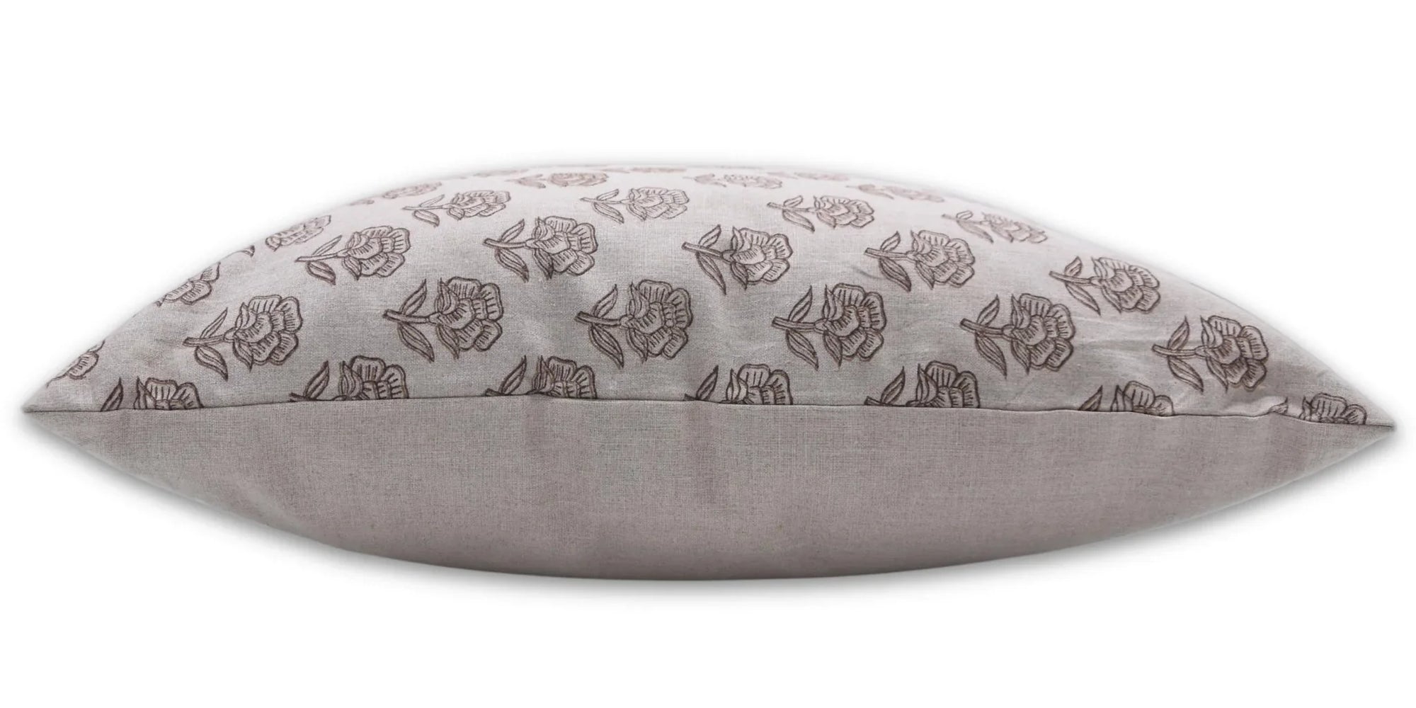 Block Print Pure Linen Pillow Cover - ROHINI - Fabdivine