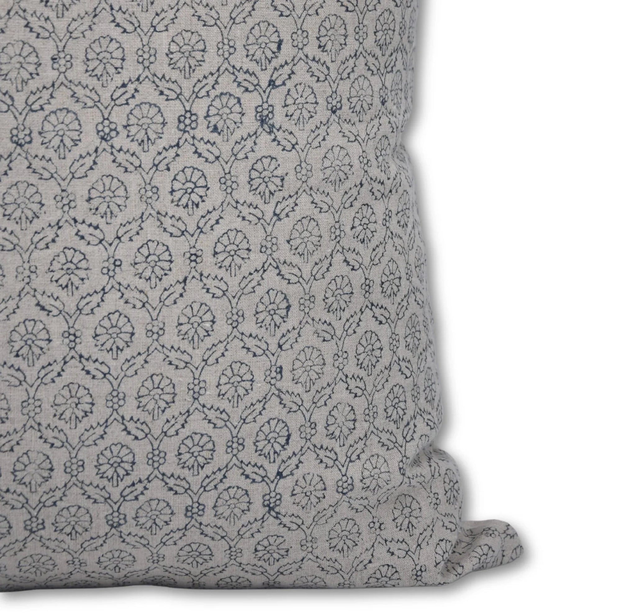 Block Print Pure Linen Pillow Cover - SHEHNAAZ - Fabdivine