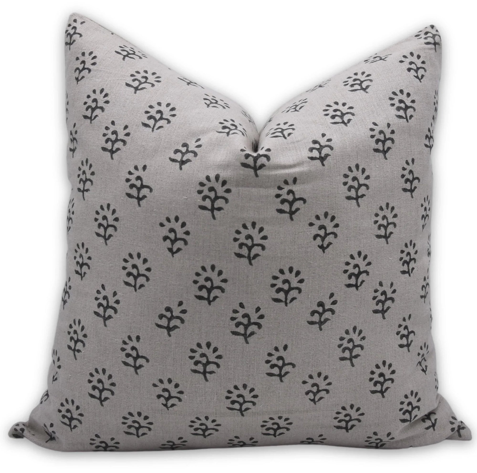 Block print Pillow cover for sofa, couch or bed- pure linen- SHIVRI - Fabdivine