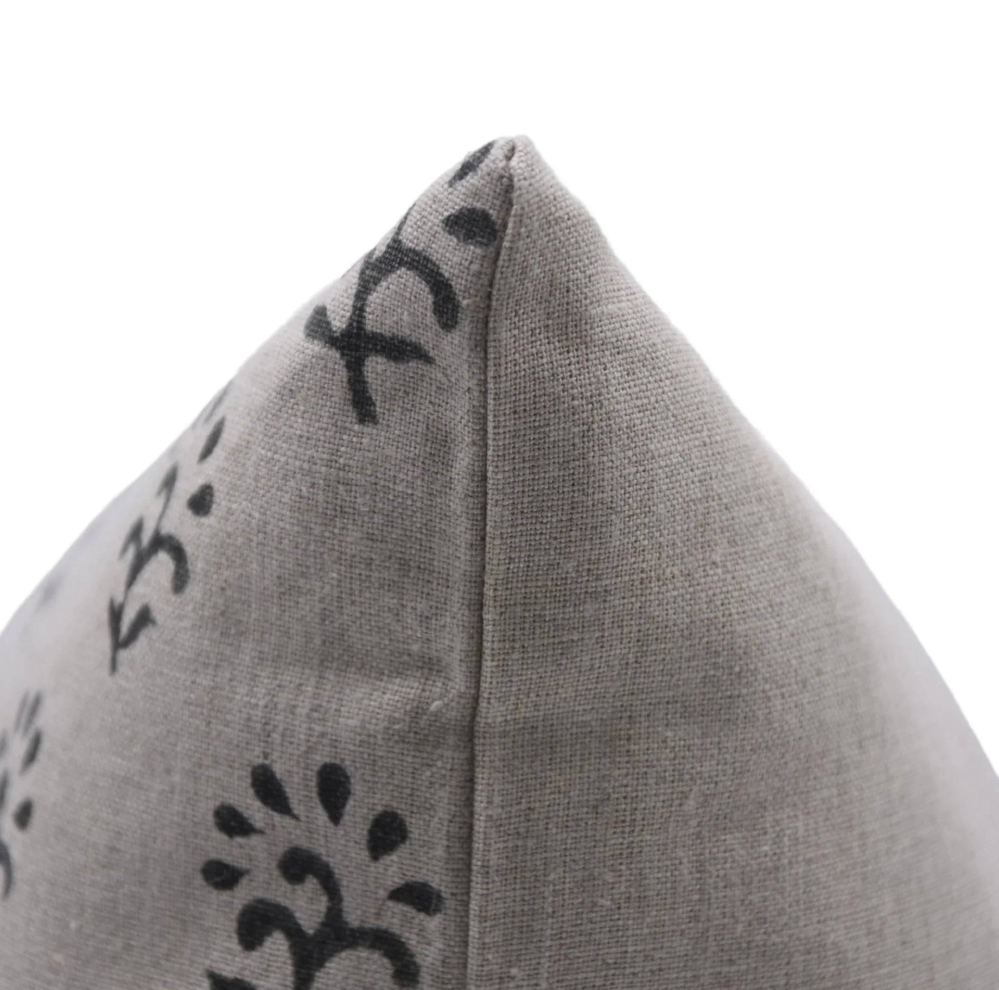 Block print Pillow cover for sofa, couch or bed- pure linen- SHIVRI - Fabdivine