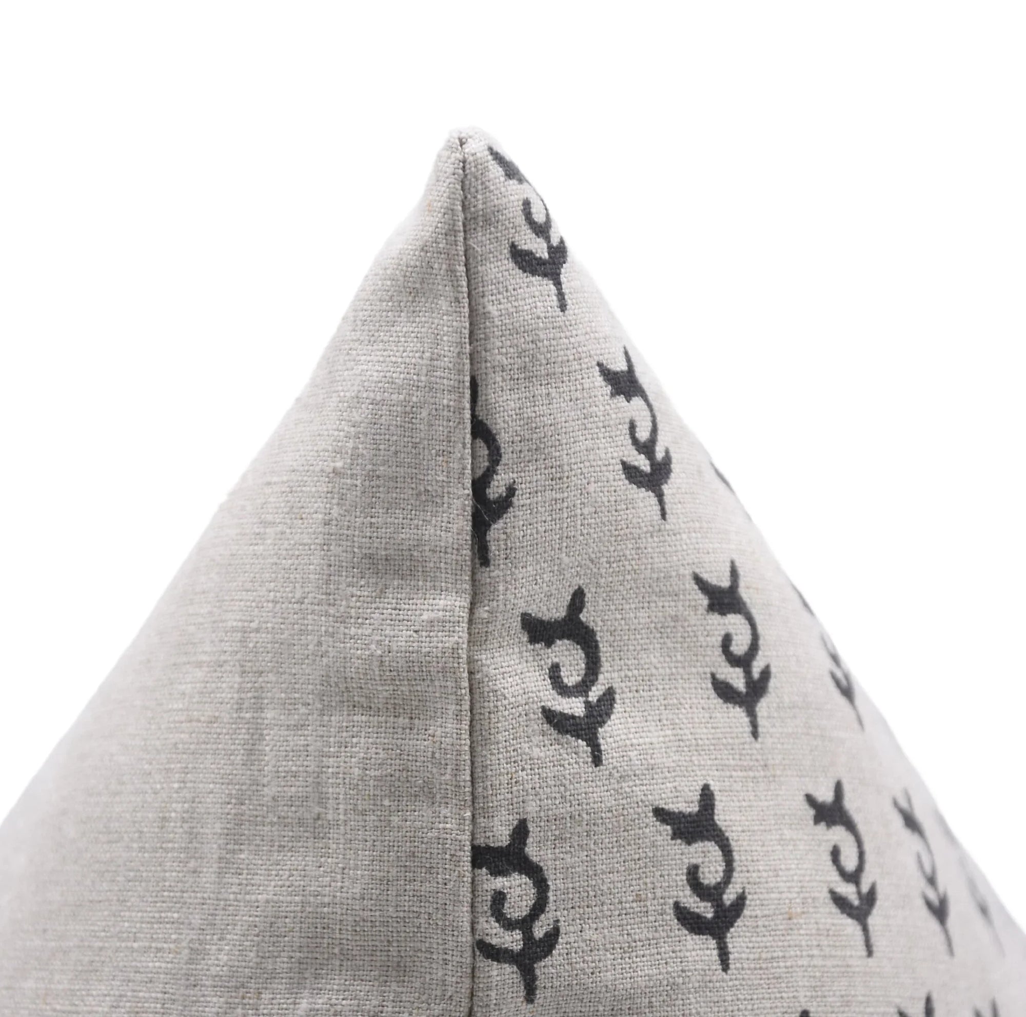 Pure Linen block print designer boho pillow/cushion cover- TRIMAB - Fabdivine