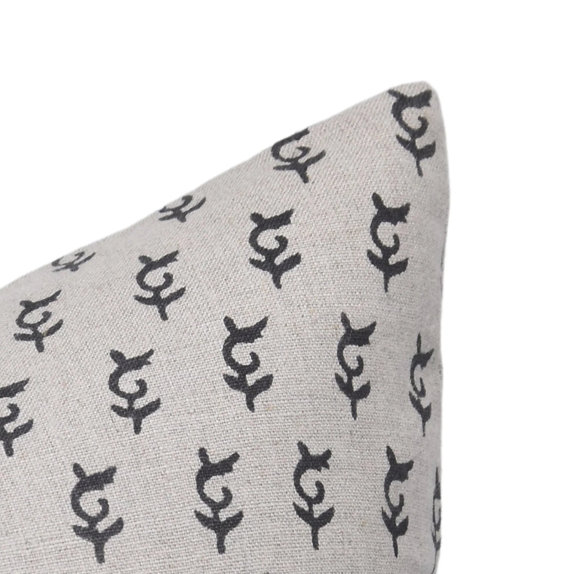Pure Linen block print designer boho pillow/cushion cover- TRIMAB - Fabdivine