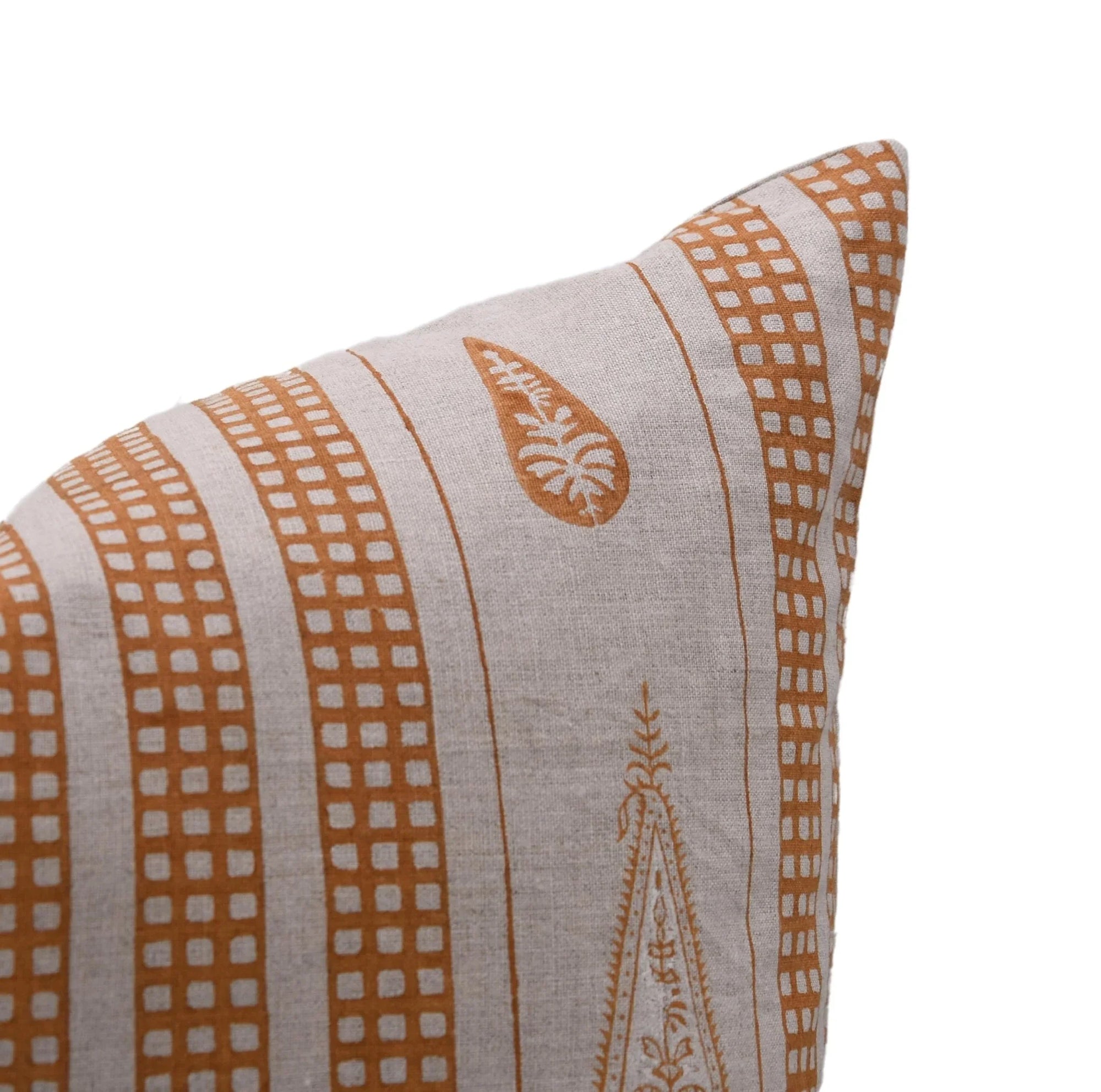 Throw Pillow Cover –Designer Collection of Hand Block Print Pure Linen- URBAN FLAG - Fabdivine