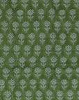 Block Printed Leaf Green Floral Roman Shades on Thick Linen Handmade Custom Window Treatment – PANKHUDI