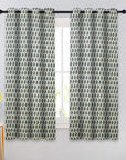 Floral Boho Block Print Blackout Curtains - Grommet Linen Window Shades - Lil Paisley