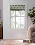 Hand Block Printed Floral Roman Shade Custom Pure Linen Window Treatment - GULAB